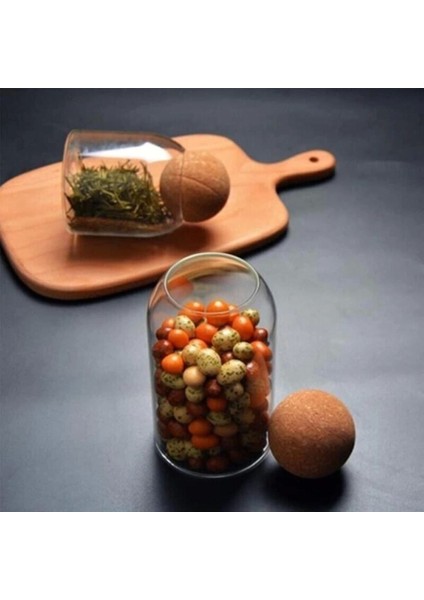 Kahverengi Mantar Kapaklı Isıya Dayanıklı Cam Saklama Kabı, Gıda ve Baharat Deposu indirimleri