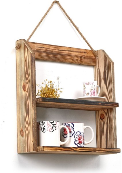 Iki Katlı Ahşap Çok Amaçlı Raf, Şık ve Kullanışlı Depolama Çözümü fiyatları