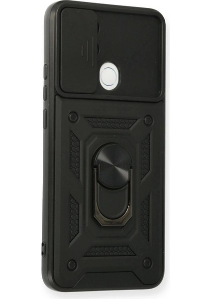 Oppo A15 Kılıf Pars Lens Yüzüklü Silikon - Siyah fiyatları