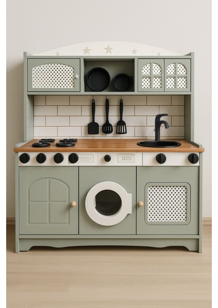 Doğal Ahşap LED Işıklı Çocuk Oyun Mutfağı – Eğlenceli, Dayanıklı ve Hayal Gücünü Destekleyen Tasarım fiyatları