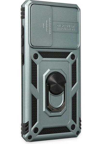 Samsung Galaxy A72 Kılıf Pars Lens Yüzüklü Silikon - Yeşil fiyatları