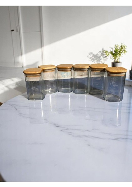 Bambu Kapaklı Borasilikat Kavanoz Seti 6'lı, 300 Ml, Çok Renkli, Şık ve Kullanışlı modelleri