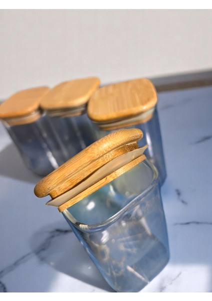 Bambu Kapaklı Borasilikat Kavanoz Seti 6'lı, 300 Ml, Çok Renkli, Şık ve Kullanışlı fırsatları