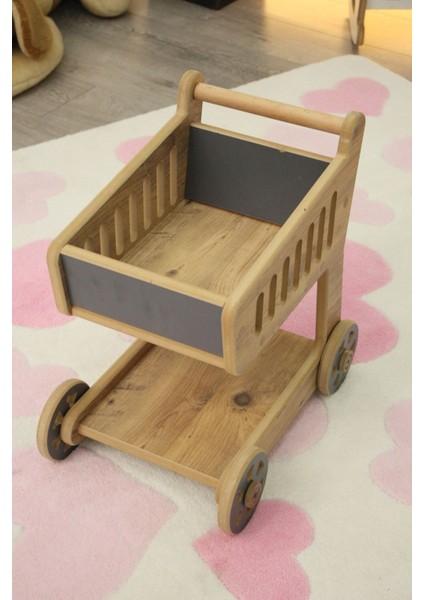 Kahverengi Ahşap Market Arabası, Ilk Adım Çocuk Oyuncağı