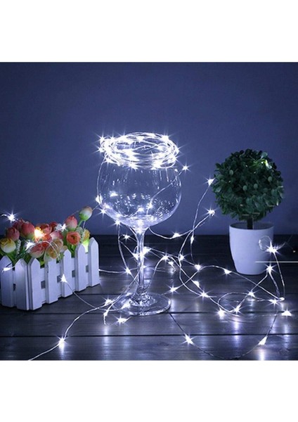 Pilli 5 Metre Dekoratif Beyaz LED Işık Şerit Süsleme Lamba indirimleri