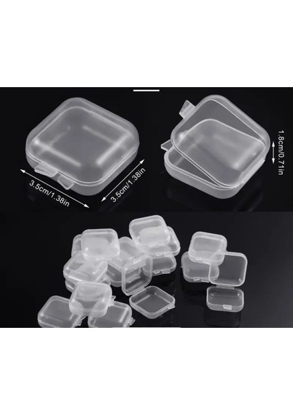 Mini Şeffaf Takı Saklama Kutusu, 5’Li, 3,5 x 3,5 cm, Beyaz Renk fırsatları