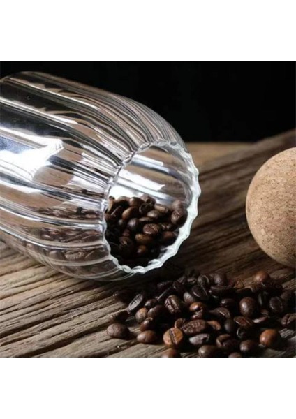 3'lü Çizgili Cam Kavanoz, Mantar Kapak, 500 Ml, Turuncu Renkli Set fırsatları