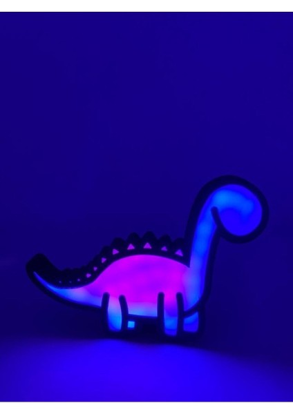 Sevimli Dino Işığı Çocuk Odası Aydınlatması, Siyah Renkli