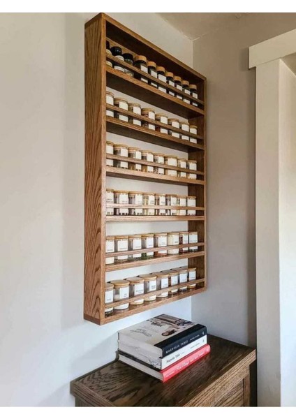 Ahşap Baharatlık Rafı Şık ve Kullanışlı Ev Dekorasyon Ürünü