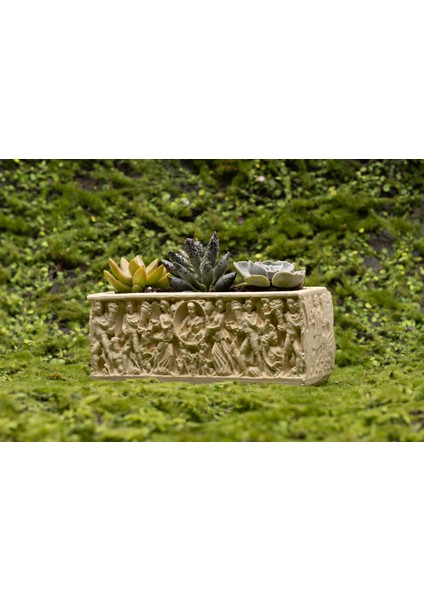 Imosas Lahit Çiçek Saksı, Antik,retro Dekorasyon Mekan Dizayn Bej Renk modelleri