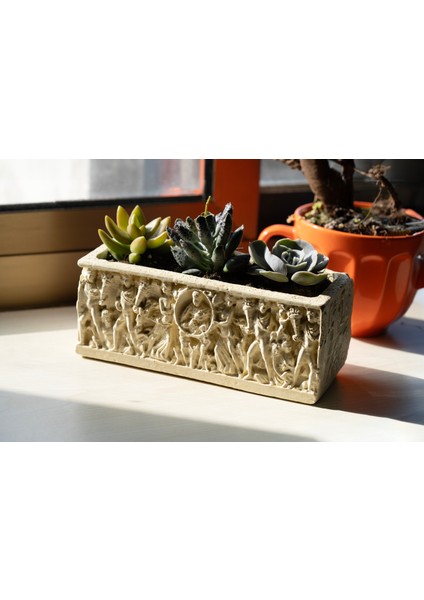 Imosas Lahit Çiçek Saksı, Antik,retro Dekorasyon Mekan Dizayn Bej Renk fırsatları