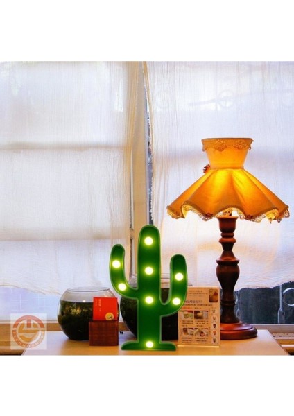 Yeşil LED Kaktüs Gece Lambası, Dekoratif Masa ve Duvar Işıklandırması modelleri