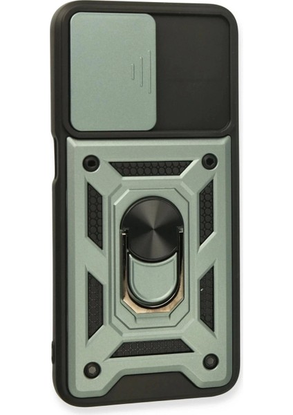 Oppo A16 Kılıf Pars Lens Yüzüklü Silikon - Yeşil modelleri