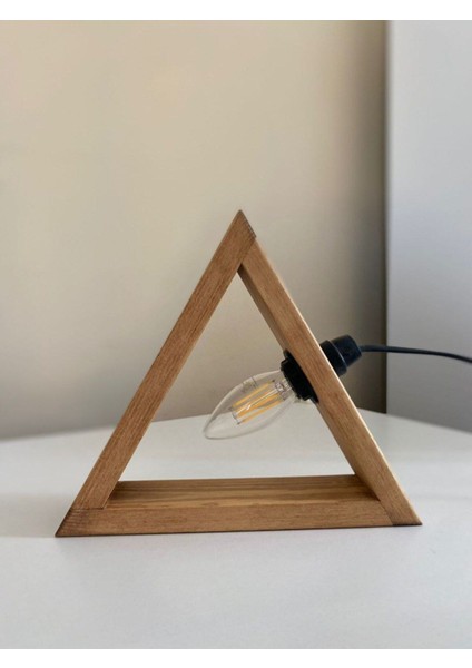 Kahverengi Ahşap Masa Lambası, Duvara Veya Masaüstüne Uyumlu, Modern Tasarım