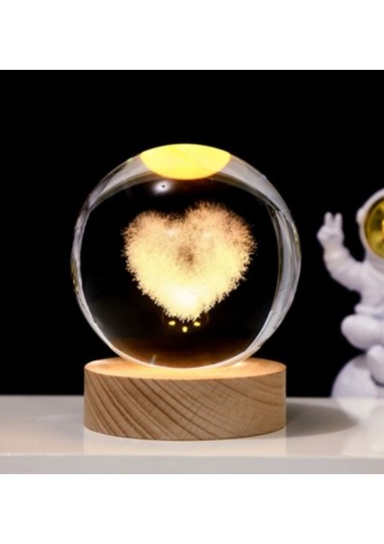 Kalpli Cam Küre, LED Işıklı Dekoratif Obje, Şık ve Sıcak Atmosfer Sağlar