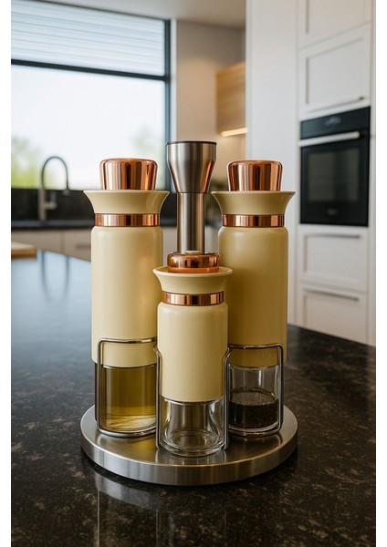 4'lü Baharatlık Seti ve Stand ile Şık ve Kullanışlı Mutfak Dekoru fiyatları