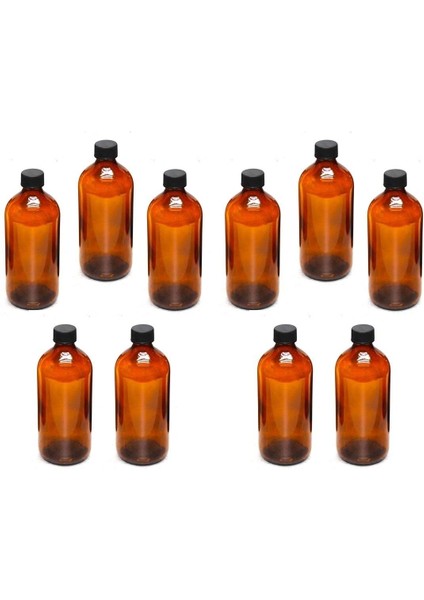 10 Adet 500 ml Siyah Kapaklı Amber Kahverengi Cam Şişe, Çok Renkli, Şık ve Dayanıklı fiyatları
