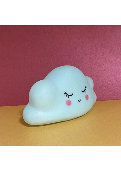 Turkuaz Bulut Temalı Dekoratif Gece Lambası, Şık ve Huzur Veren Aydınlatma Seçeneği