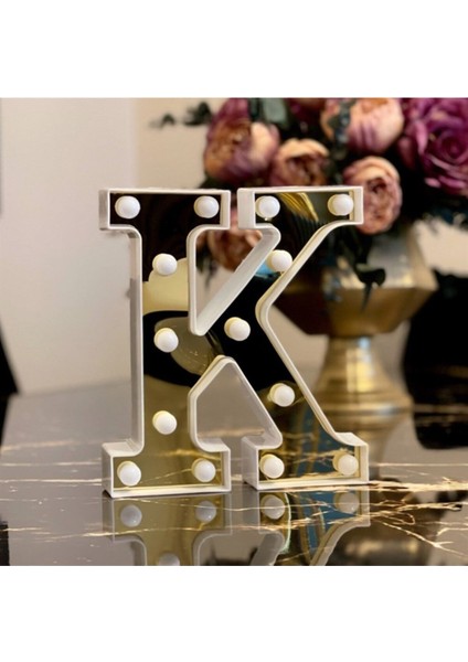 3D Işıklı LED K Harfi, Dekoratif ve Büyük Boy Aydınlatma, Sarı Renk fiyatları