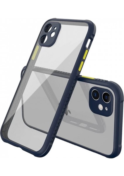 iPhone 12 Mini Kılıf Miami Şeffaf Silikon - Lacivert