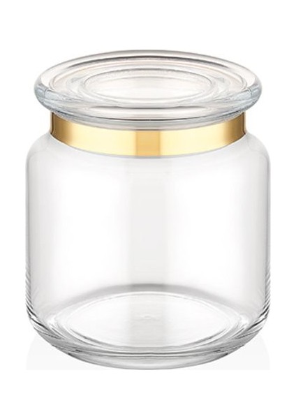 10X10 cm Altın Renkli Şeffaf Kavanoz, Şık ve Kullanışlı Ev Dekoru Ürünü