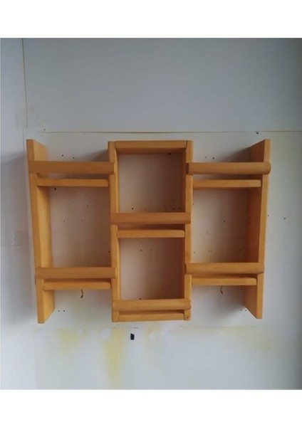 Ahşap Çam Ağacı Baharatlık ve Bardaklık Mutfak Rafı, Şık ve Doğal Tasarım modelleri