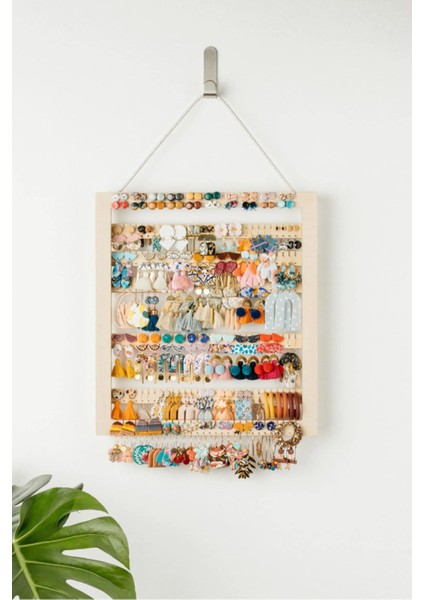 Ekru Desmo Concept Küpe Teşhir Standı, Şık Ve Kullanışlı Takı Düzenleyici.