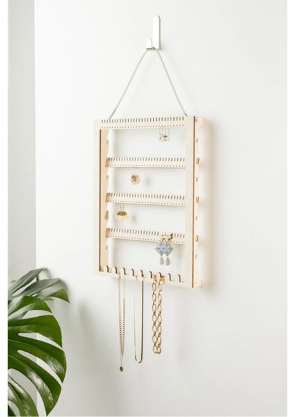 Ekru Desmo Concept Küpe Teşhir Standı, Şık Ve Kullanışlı Takı Düzenleyici.