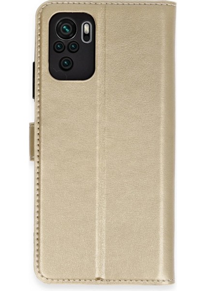 Xiaomi Mi Note 10 Trend S Plus Kapaklı Kılıf - Gold