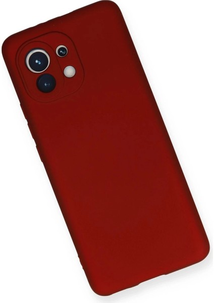 Xiaomi Mi 11 Kılıf First Silikon - Bordo modelleri