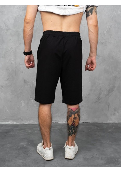 Viterbo Spor Şort Bisiklet Şortu Rahat Bol Kesim Geniş Beden Şort Erkek Günlük Şortu Sporcu Şort Siyah Renk modelleri