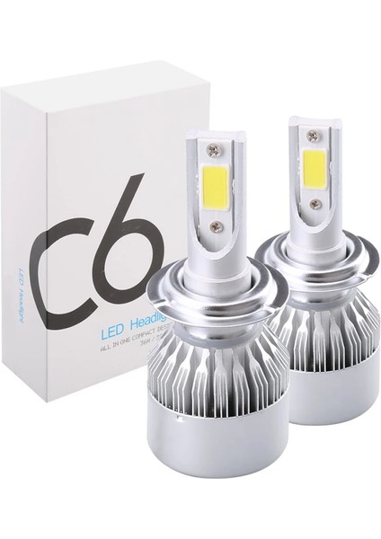 C6 9006 LED Xenon Ampul Simsek Etkili Beyaz 3800 Lumen