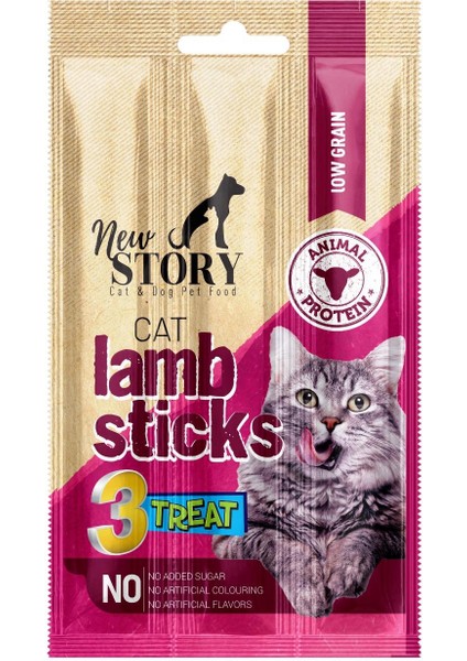 Kuzulu 10 Adet 3lü Lamb Kedi Ödül Sticks Çubukları