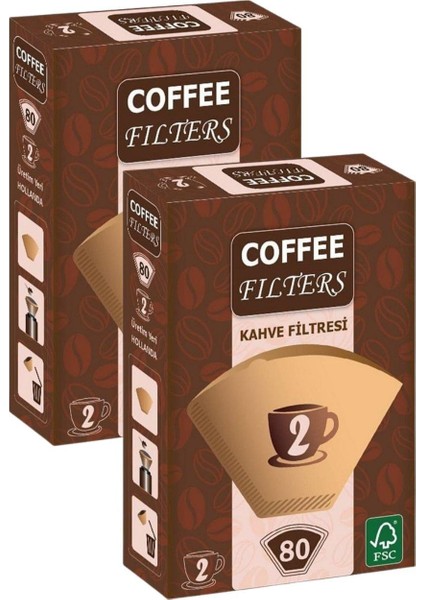 Caffeo Filters No2 80 Adet Kahve Filtre Kağıdı x 2 Adet