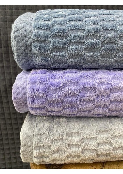 Grid 3’lü Banyo Havlu Seti – 100X150 cm %100 Pamuk, Yumuşak Dokulu, Örgü Desen. fiyatları