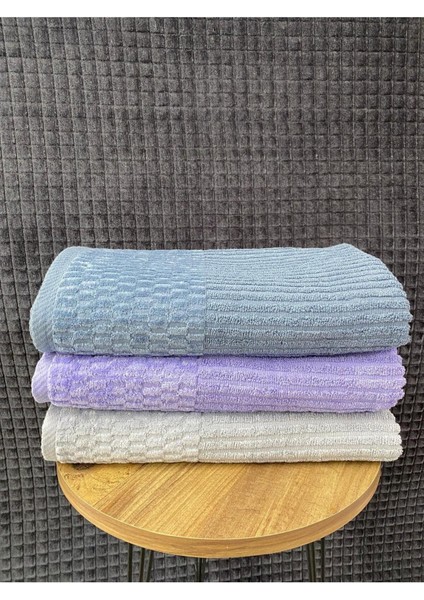 Grid 3’lü Banyo Havlu Seti – 100X150 cm %100 Pamuk, Yumuşak Dokulu, Örgü Desen. indirimleri