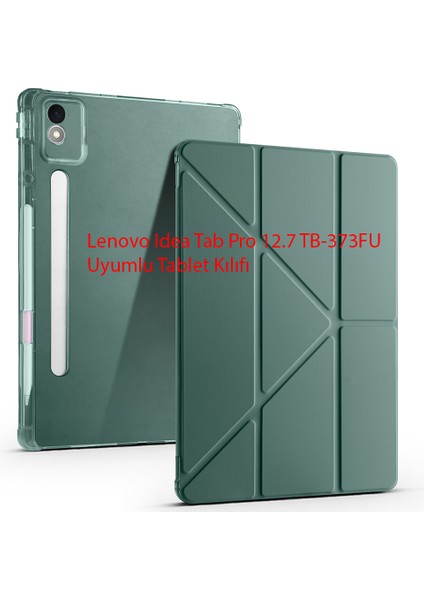 Yesnıce Lenovo Idea Tab Pro 12.7 TB-373FU Uyumlu Kalemlikli Standlı Uyku Modlu Katlanabilir Tablet Kılıfı