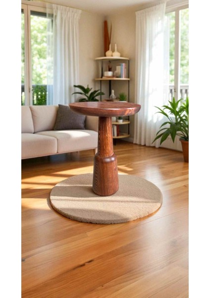 Rustik Doğal Ahşap Yan Sehpa – Tekli Mantar Sehpa