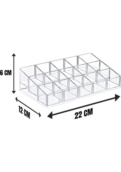 15 Gözlü Beyaz Standlı Oje Ve Makyaj Organizer, 15 Bölmeli Düzenleyici fiyatları