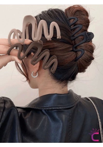 Mat Siyah Büyük Boy Kadın Mandal Toka 13CM Plastik - Şık ve Zarif Mandallı Saç Topuz Tokası modelleri