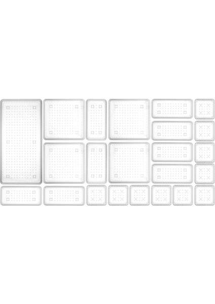 23'lü Çekmece Içi Çok Amaçlı Organizer -Kozmetik Takı Makyaj Organizeri Dolap Içi Düzenleyici Şeffaf