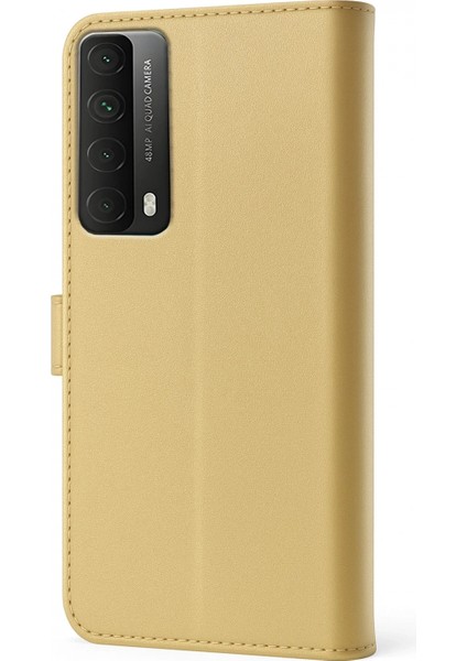 Huawei P Smart 2021 Kılıf Trend S Plus Kapaklı Kılıf - Gold indirimleri