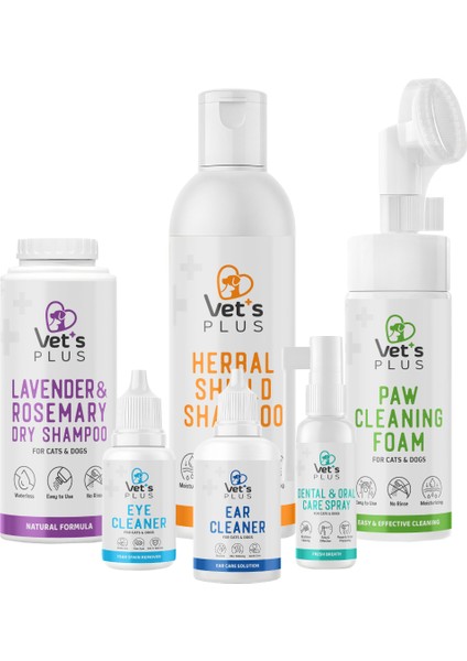 Köpekler İçin Kapsamlı Temizlik ve Bakım Paketi - Şampuan, Göz, Kulak, Diş ve Pati Temizleme
