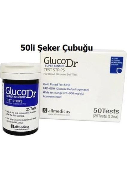 50'li Şeker Ölçüm Sensör Çubuğu, Son Kullanma Tarihi Eylül 2026 fiyatları