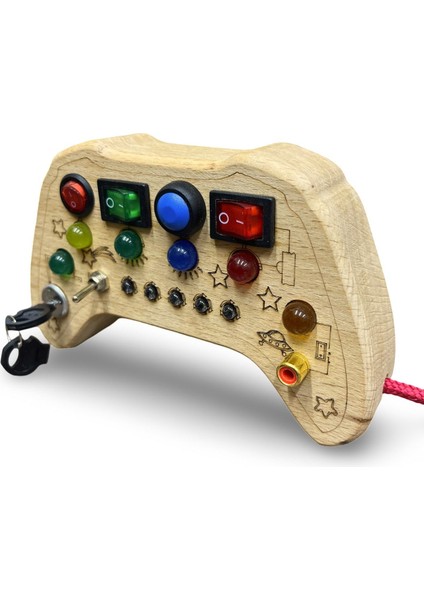 Ahşap Montessori Oyun Kolu ve Paneli, Duyusal ve Işıklı Aktivite Tahtası