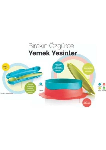 Bebekler Için Renkli Tabağım ve Mama Kaşığı Seti, Güvenli ve Şık Tasarım fiyatları