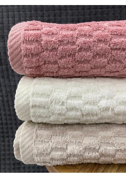 Grid 3’lü Banyo Havlu Seti – 100X150 cm %100 Pamuk, Yumuşak Dokulu, Örgü Desen. fiyatları
