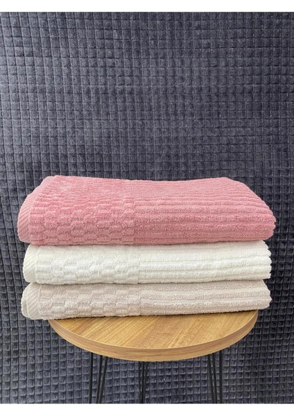 Grid 3’lü Banyo Havlu Seti – 100X150 cm %100 Pamuk, Yumuşak Dokulu, Örgü Desen. fırsatları