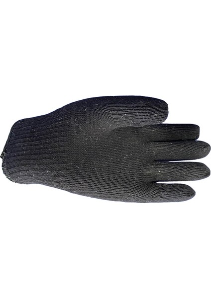 Çift Kat Örme Kalın Pamuk Eldiven Siyah