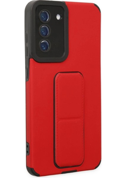 Samsung Galaxy S21 Fe Kılıf Mega Standlı Silikon - Kırmızı fiyatları